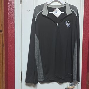 Colorado Rockies Jersey - Majestic Cool Base Long Sleeve Jersey 1/4 zip
